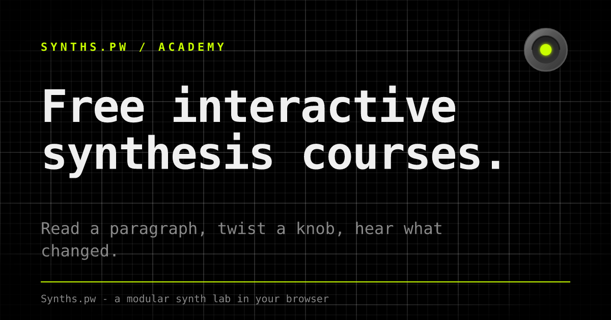 Course Synthesis Academy - Free interactive synthesis courses | Synths.pw