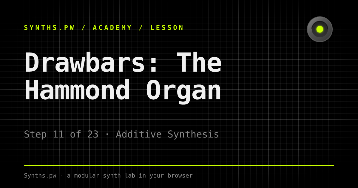 Hammonds Additive Injection Step 11: Drawbars: The Hammond Organ | Additive Synthesis | Synths.pw ...